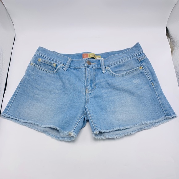 EUC Old Navy Ultra Low Waist Light Wash Distressed Denim Jean Shorts - Picture 1 of 7